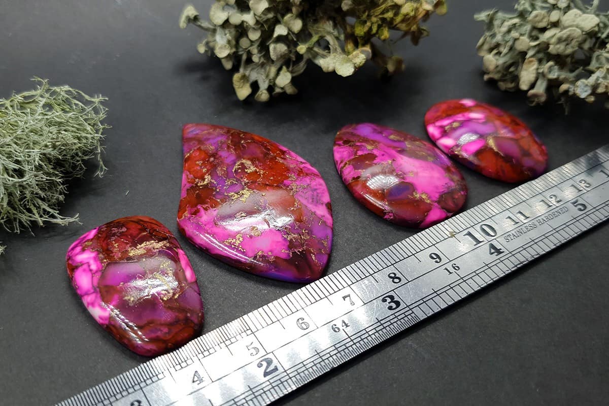 Set of 4 cabochons Faux Purple Turquoise Stone (#1) Cabochons SweetyBijou Cabochons   