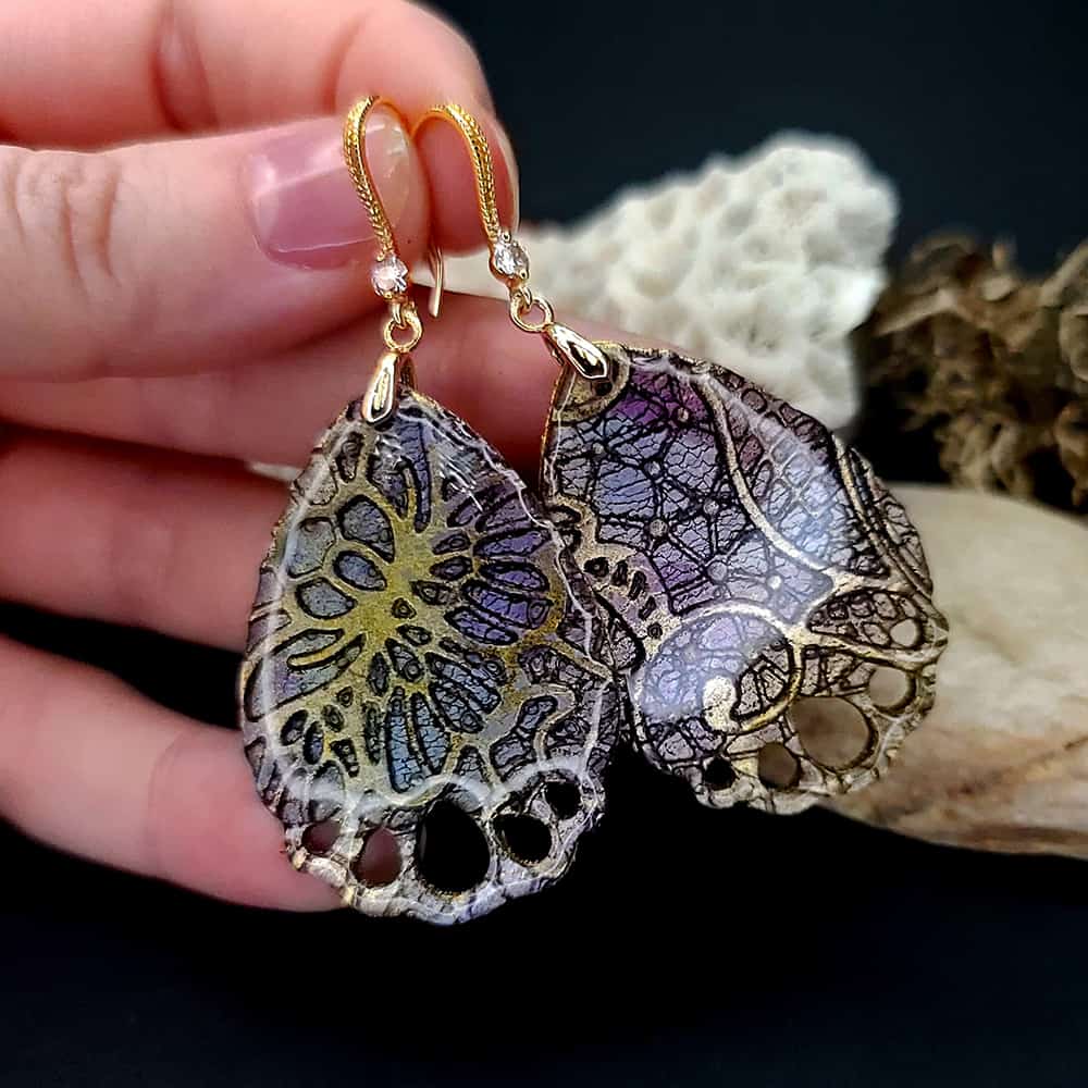 Romantic Earrings "Purple Lace" Earrings SweetyBijou Jewelry   