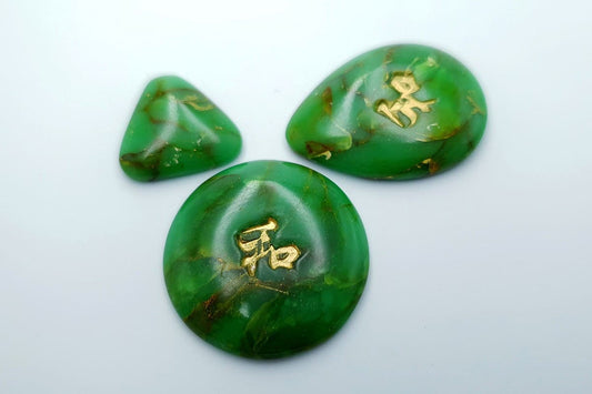 3 cabochons Faux Jade Stone from Polymer Clay Cabochons SweetyBijou Cabochons Default Title  