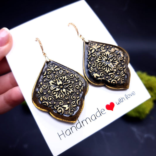 Bronze Filigree Earrings - Sophisticated Gift for Your Beloved