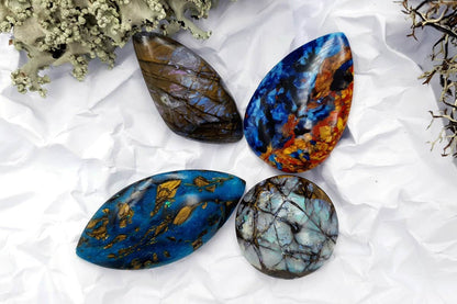 4 pcs Labradorite Pietersite Stone Mix (Set #1) Cabochons SweetyBijou Cabochons   