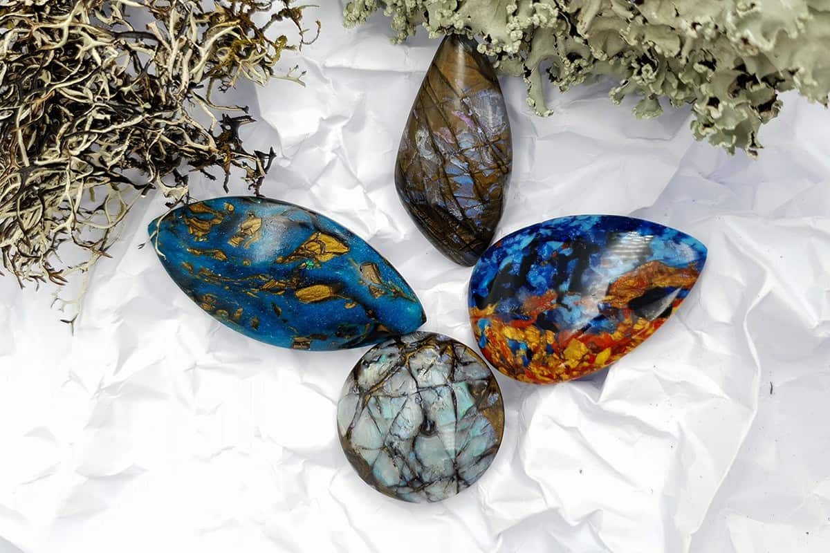 4 pcs Labradorite Pietersite Stone Mix (Set #1) Cabochons SweetyBijou Cabochons   