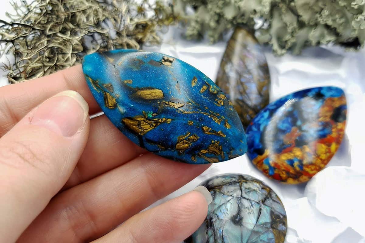 4 pcs Labradorite Pietersite Stone Mix (Set #1) Cabochons SweetyBijou Cabochons   