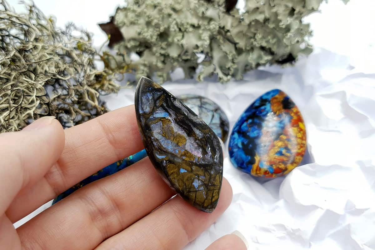 4 pcs Labradorite Pietersite Stone Mix (Set #1) Cabochons SweetyBijou Cabochons   