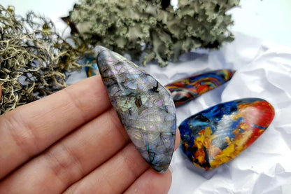 4 pcs Labradorite Pietersite Stone Mix (Set #2) Cabochons SweetyBijou Cabochons   