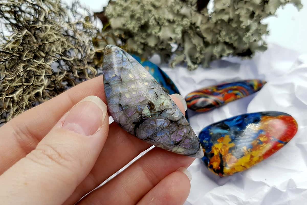 4 pcs Labradorite Pietersite Stone Mix (Set #2) Cabochons SweetyBijou Cabochons   