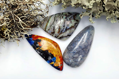 3 pcs Labradorite Pietersite Stone Mix (Set #6) Cabochons SweetyBijou Cabochons Default Title  