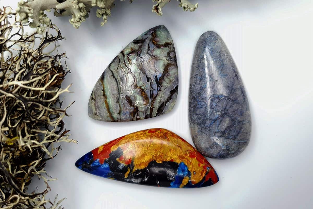 3 pcs Labradorite Pietersite Stone Mix (Set #6) Cabochons SweetyBijou Cabochons   