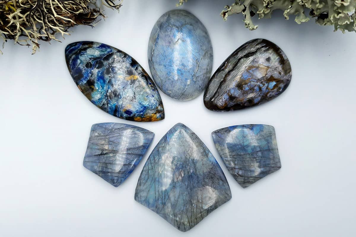 6 pcs Labradorite Pietersite Stone Mix (Set #8) Cabochons SweetyBijou Cabochons   