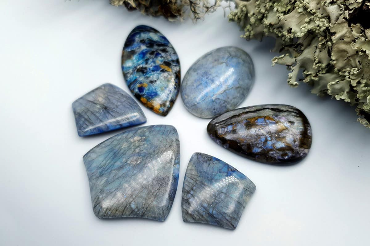 6 pcs Labradorite Pietersite Stone Mix (Set #8) Cabochons SweetyBijou Cabochons   