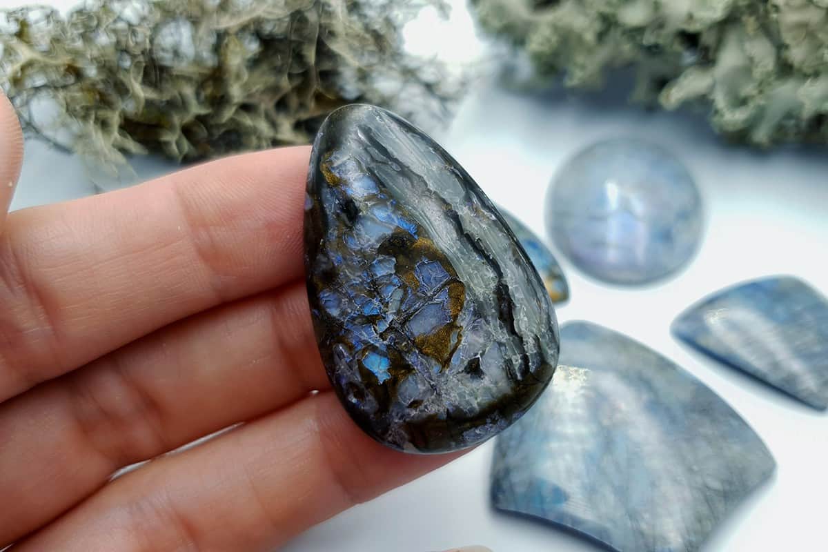 6 pcs Labradorite Pietersite Stone Mix (Set #8) Cabochons SweetyBijou Cabochons   