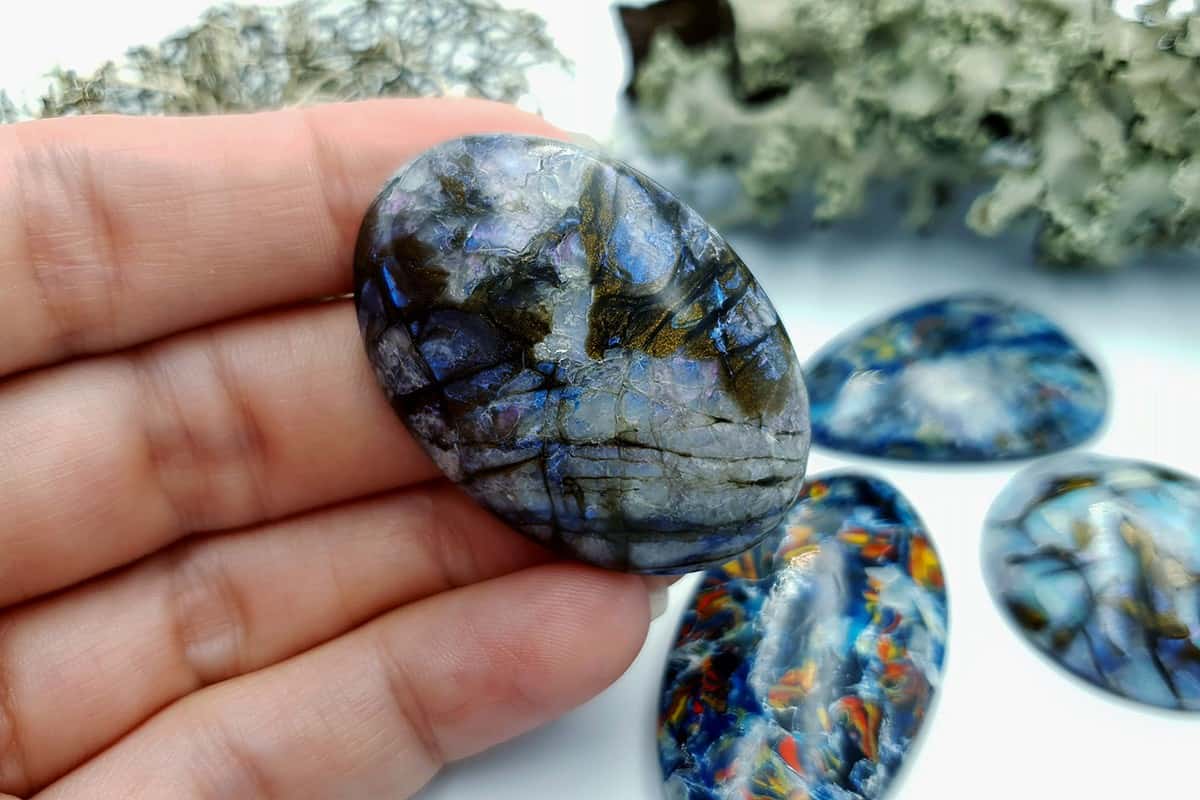 4 pcs Labradorite Pietersite Stone Mix (Set #10) Cabochons SweetyBijou Cabochons   