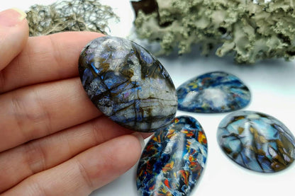 4 pcs Labradorite Pietersite Stone Mix (Set #10) Cabochons SweetyBijou Cabochons   