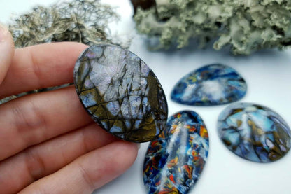 4 pcs Labradorite Pietersite Stone Mix (Set #10) Cabochons SweetyBijou Cabochons   