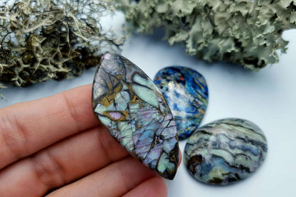 4 pcs Labradorite Pietersite Stone Mix (Set #11) Cabochons SweetyBijou Cabochons   