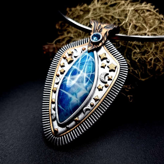 Unique polymer clay pendant "Pure Space Energy"