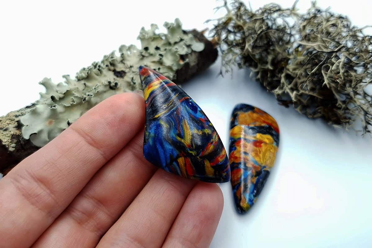 3 pcs Faux Pietersite Stones from Polymer Clay (#5) Cabochons SweetyBijou Cabochons   