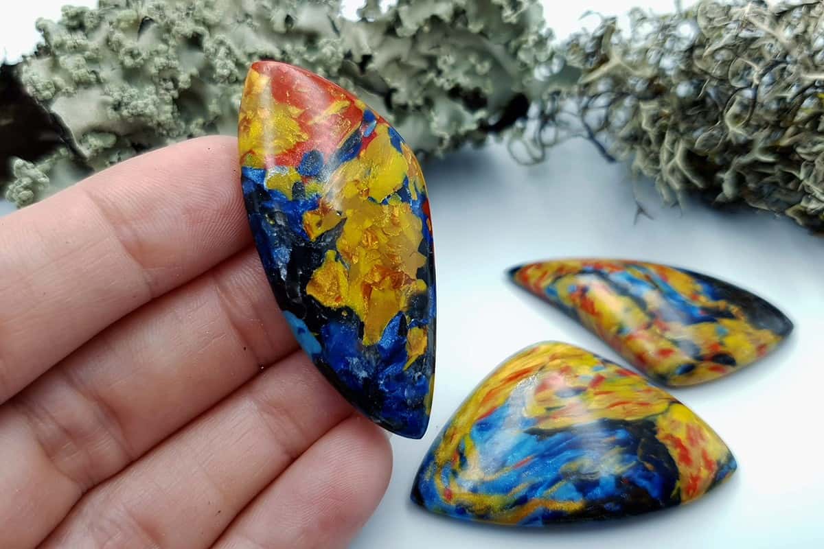 3 pcs Faux Pietersite Stones from Polymer Clay (#7) Cabochons SweetyBijou Cabochons   