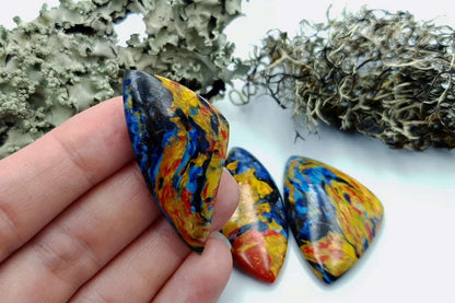 3 pcs Faux Pietersite Stones from Polymer Clay (#7) Cabochons SweetyBijou Cabochons   