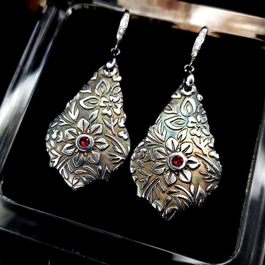 Unique romantic silver earrings